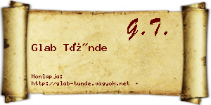 Glab Tünde névjegykártya